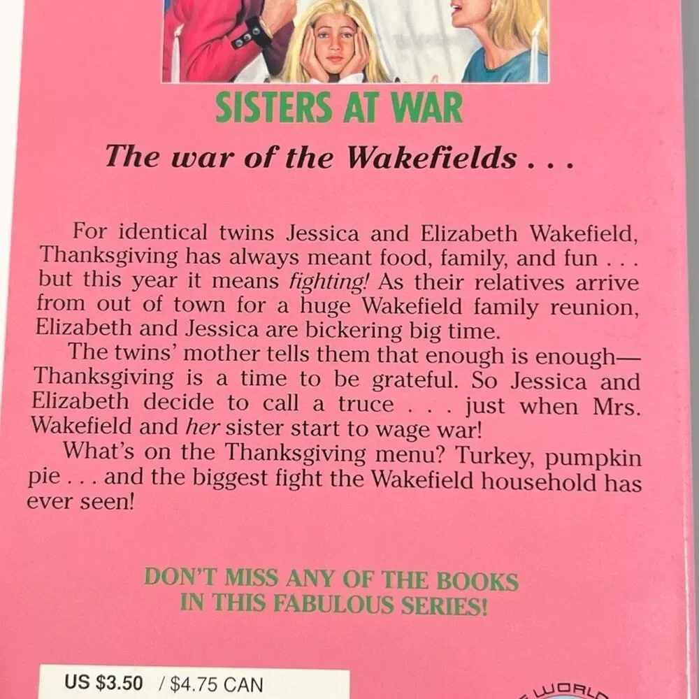 Sweet Valley Twins Sisters at War Francine Pascal Paperback 1997